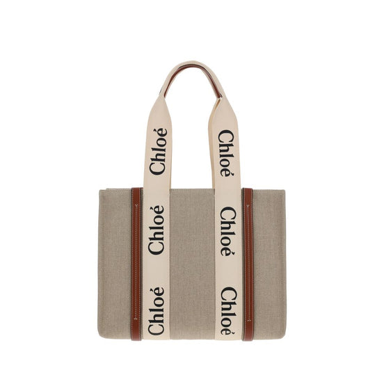 Τσάντα χειρός Chloé από μπεζ λινό