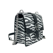 Michael Kors Greenwich Small Print Logo Crossbody Tote Chain Bag Black/White $498