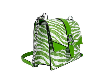 Michael Kors Greenwich Small Print Logo Crossbody Tote Chain Bag Jungle Green 498 $