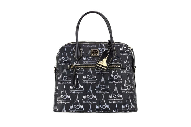 Dooney & Bourke Black Walt Disney World 50th Anniversary Leather Satchel Handbag