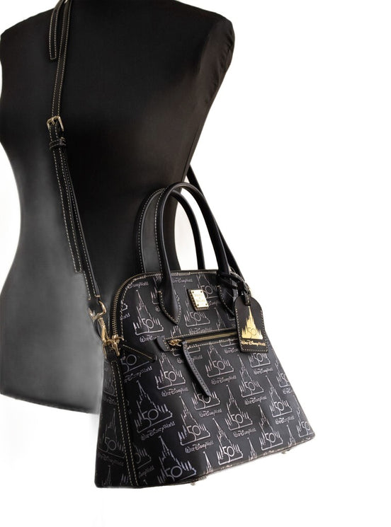 Dooney & Bourke Black Walt Disney World 50th Anniversary Leather Satchel Handbag