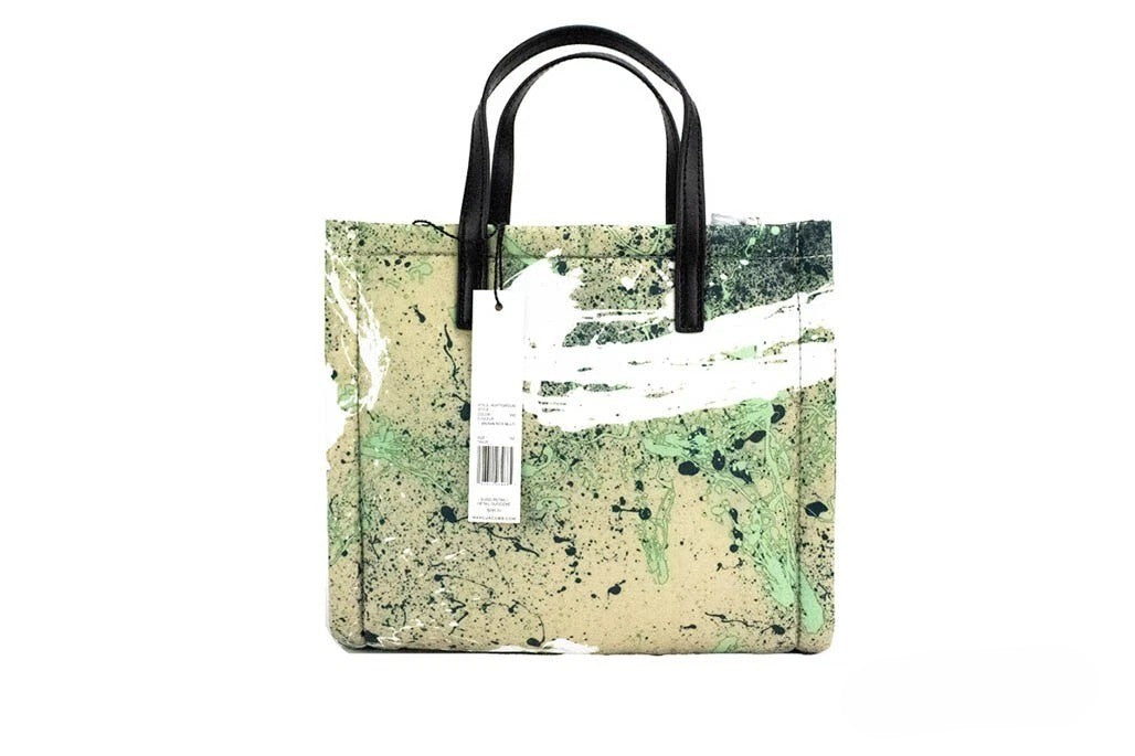 Marc Jacobs Mini Πράσινη Τσάντα Tote Νάιλον με Πολύχρωμο Σχέδιο Splatter Paint