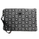MCM Veritas Medium Dark Grey Denim Monogram Logo Canvas Clutch Pouch Handbag