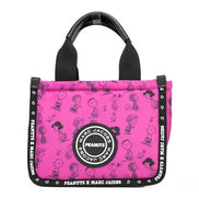 Marc Jacobs X Peanuts Mini Fuchsia Fedora Puffy Nylon Tote Convertible Handbag