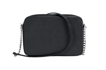 Michael Kors Jet Set Large East West Black Saffiano Leather Crossbody Handbag