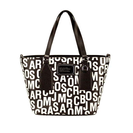 Τσάντα Marc Jacobs Small Black White Monogram Print Saffiano Leather Tote Crossbody