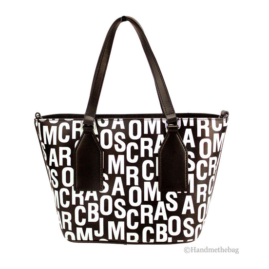 Τσάντα Marc Jacobs Small Black White Monogram Print Saffiano Leather Tote Crossbody
