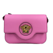 Versace La Medusa Pink Leather Shoulder Crossbody Bag Purse