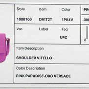 Versace La Medusa Pink Leather Shoulder Crossbody Bag Purse