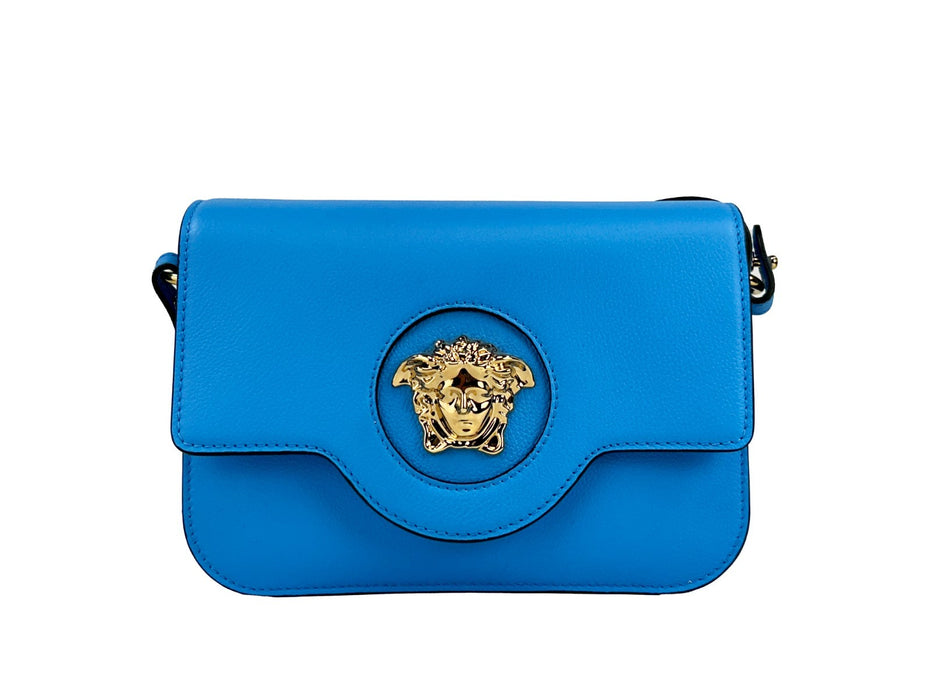Τσάντα Ώμου/Χιαστί Versace La Medusa από Μπλε Δέρμα