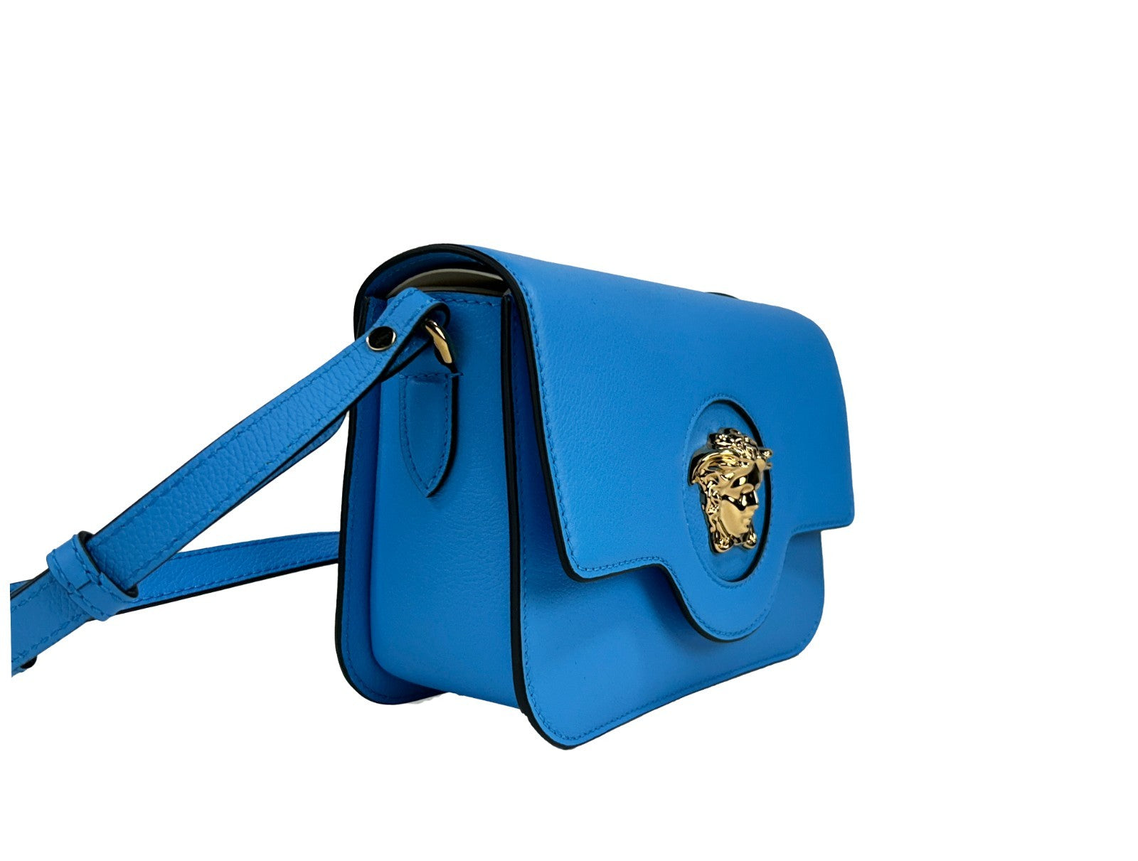 Τσάντα Ώμου/Χιαστί Versace La Medusa από Μπλε Δέρμα
