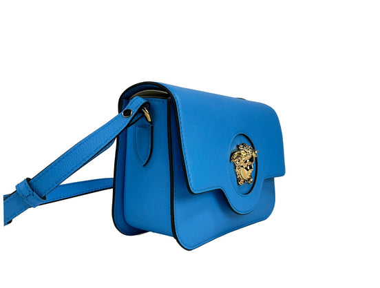 Τσάντα Versace La Medusa Blue Leather Shoulder Crossbody