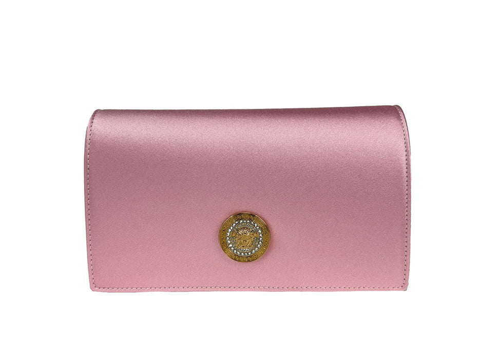 Τσάντα Χιαστί Versace Medusa Crystal Satin Mini Chain