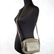 Burberry Small Branded Dark Fern Green Grainy Leather Camera Crossbody Bag