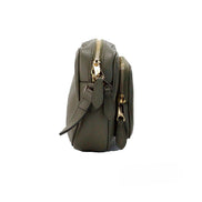 Burberry Small Branded Dark Fern Green Grainy Leather Camera Crossbody Bag