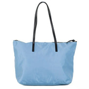 Versace Portuna Medusa Medium Cornflower Blue Nylon Leather Tote Bag Purse