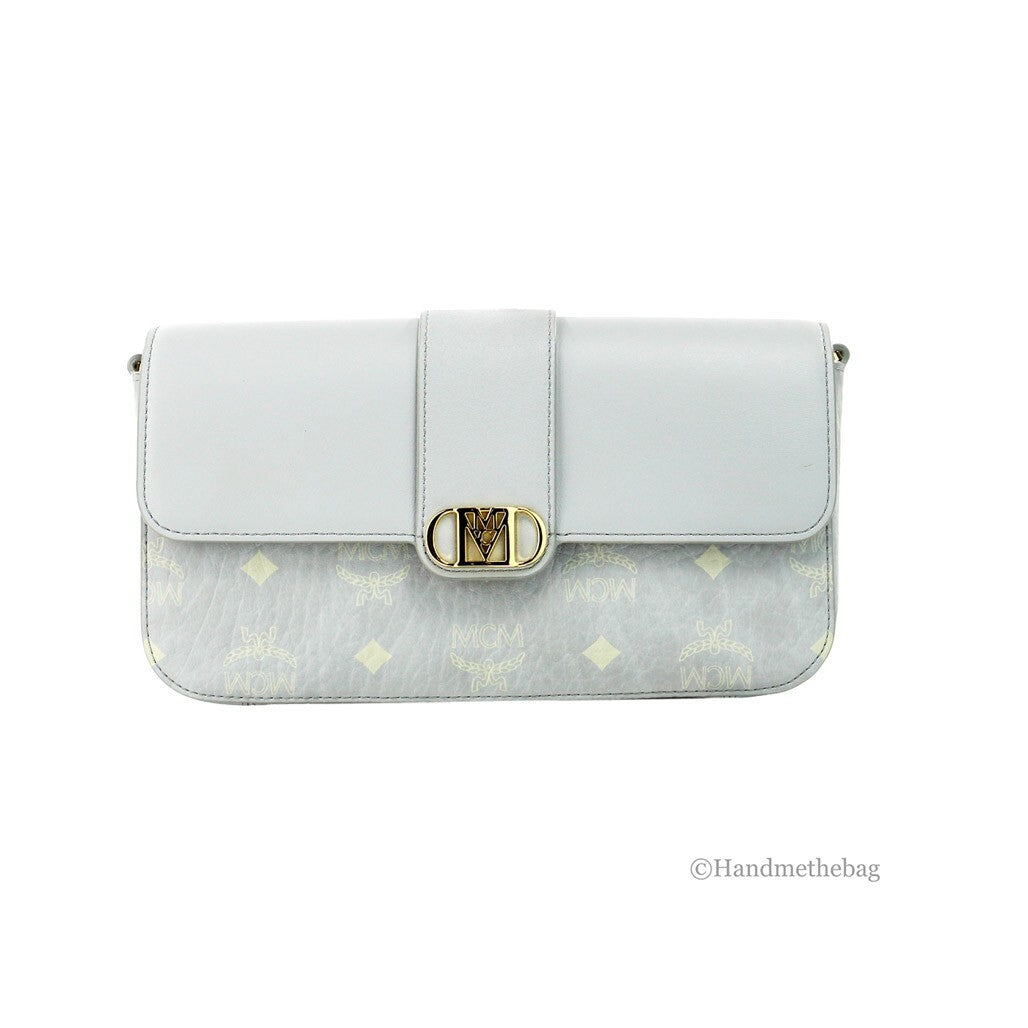 MCM Small Mode Travia Pebbled Visetos Leather Shoulder Crossbody Clutch Bag