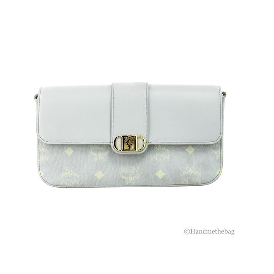 MCM Small Mode Travia Pebbled Visetos Leather Shoulder Crossbody Clutch Bag