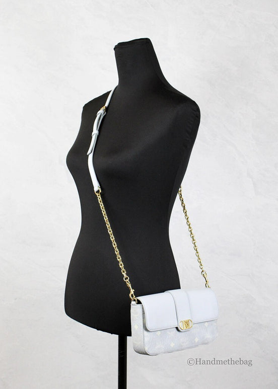 MCM Small Mode Travia Pebbled Visetos Leather Shoulder Crossbody Clutch Bag