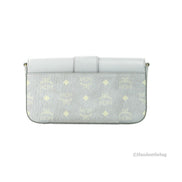 MCM Small Mode Travia Pebbled Visetos Leather Shoulder Crossbody Clutch Bag