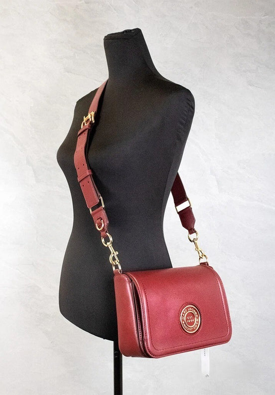 Μεσαία Τσάντα Crossbody Marc Jacobs με Μεταλλικό Σήμα Syrah από Λείο Δέρμα και Καπάκι