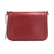 Marc Jacobs Medium Metal Signet Syrah Smooth Leather Flap Crossbody Purse Bag