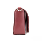 Marc Jacobs Medium Metal Signet Syrah Smooth Leather Flap Crossbody Purse Bag