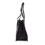 Marc Jacobs Medium Black Canvas Fabric Shoulder Convertible Tote Purse Bag
