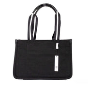 Marc Jacobs Medium Black Canvas Fabric Shoulder Convertible Tote Purse Bag