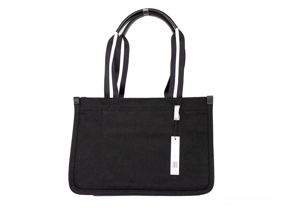 Marc Jacobs Medium Black Canvas Fabric Shoulder Convertible Tote Purse Bag