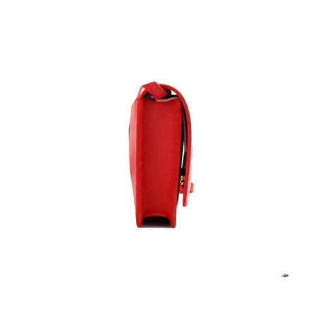 Burberry Hampshire Small Red Embossed Logo Smooth Leather Crossbody Bag