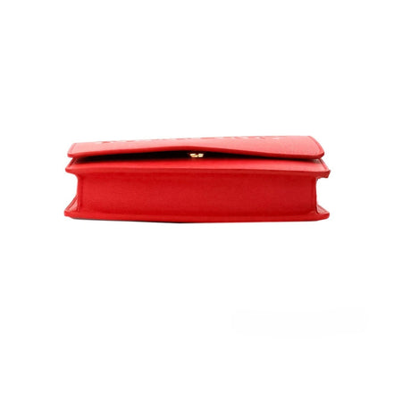 Burberry Hampshire Small Red Embossed Logo Smooth Leather Crossbody Bag