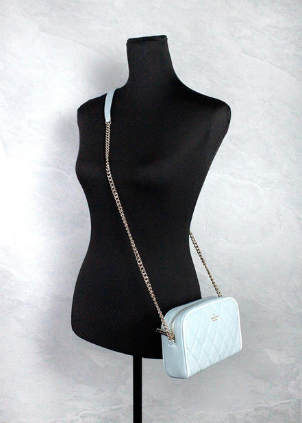 Kate Spade Carey Mini Wild Sage Quilted Smooth Leather Camera Crossbody Bag