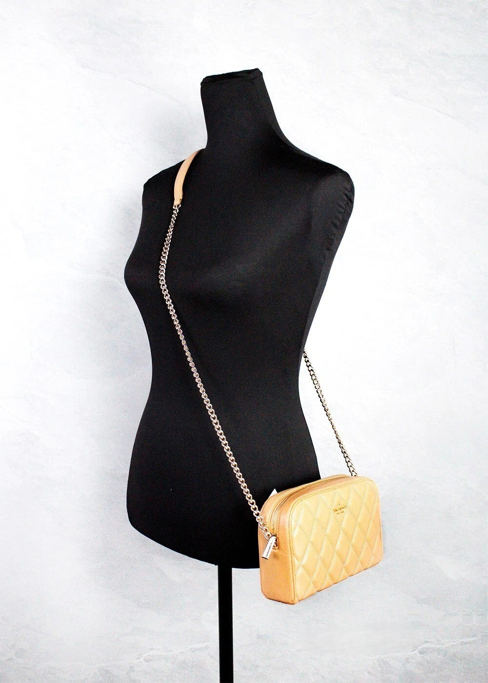Kate Spade Carey Mini Tiramisu Quilted Smooth Leather Camera Crossbody Bag