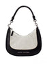Marc Jacobs Natural Black Canvas Leather Hobo Shoulder Handbag Purse