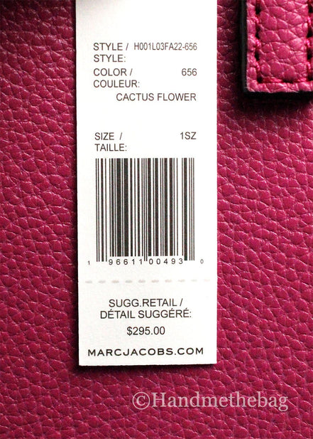 Marc Jacobs Mini Grind Cactus Flower Pebbled Leather Crossbody Tote Bag