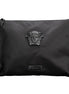 Versace Large Black Nylon Fabric Medusa Convertible Pouch Clutch Wristlet Bag