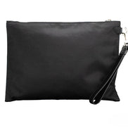 Versace Large Black Nylon Fabric Medusa Convertible Pouch Clutch Wristlet Bag