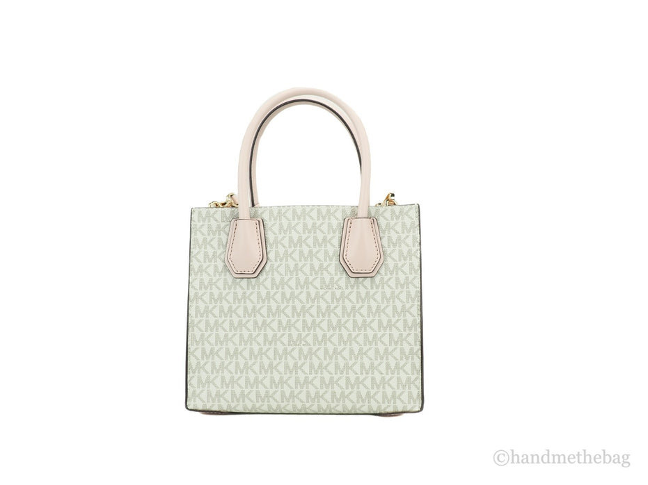 Michael Kors MICHAEL KORS Mercer 35S1GM9M2B Μεσαία Τσάντα Χιαστί Accordion από Δέρμα και Ύφασμα με Λογότυπο σε Απόχρωση Powder Blush Multi