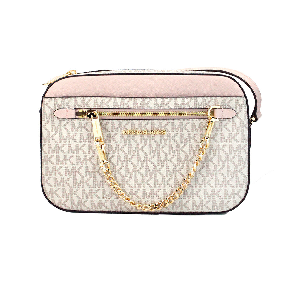 Michael Kors Adult Saffiano Leather Chain Zip Crossbody Handbag