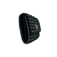 Versace Wallet On A Chain Fabric Black Crossbody Bag