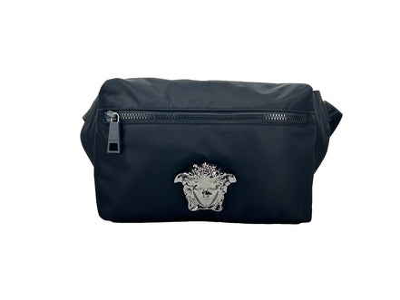 Versace Medusa Black Nylon Belt Bag Waist Fanny Pack Purse