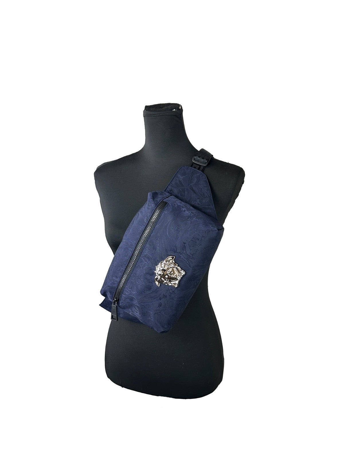 Τσάντα Μέσης Versace Medusa από Navy Νάιλον με Ζώνη Waist Fanny Pack