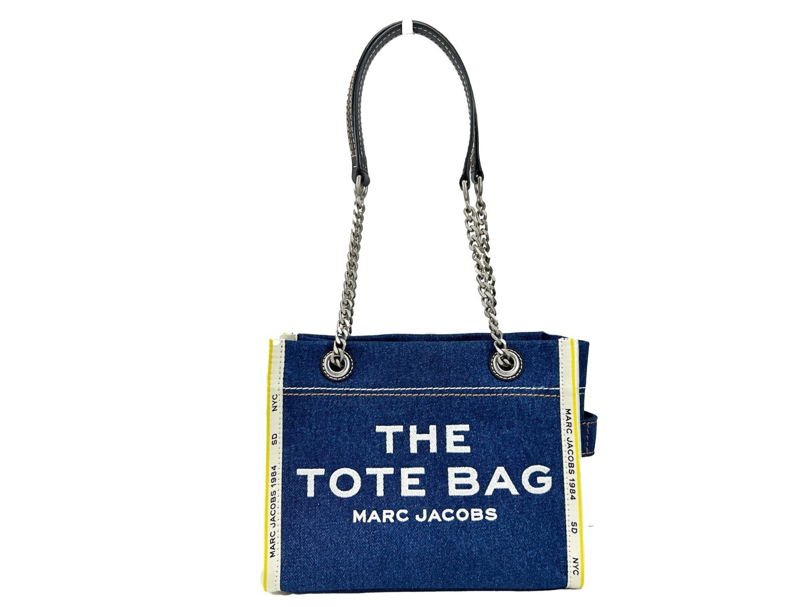 Μικρή τσάντα Marc Jacobs The Tote από τζιν με αλυσίδα  