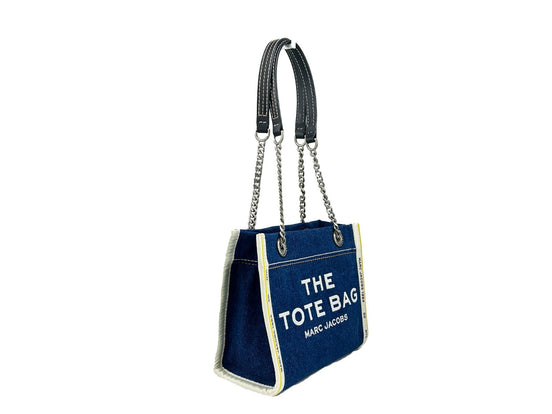 Μικρή τσάντα Marc Jacobs The Tote από τζιν με αλυσίδα  