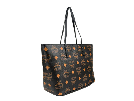MCM Aren Black Leather Shoulder Tote Bag