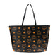 MCM Aren Black Leather Shoulder Tote Bag