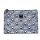 MCM Aren Flat Pouch Denim Crossbody Bag