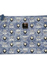 MCM Aren Flat Pouch Denim Crossbody Bag