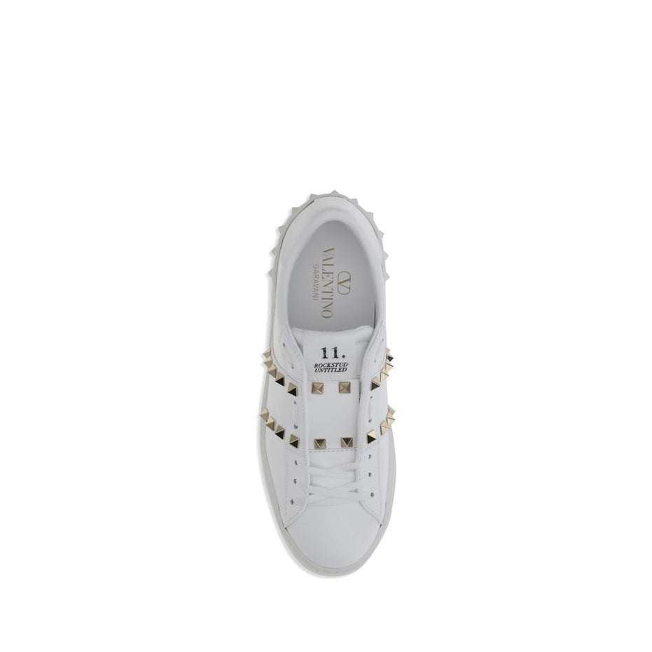 Valentino Garavani White Calf Leather Bos Taurus Sneakers